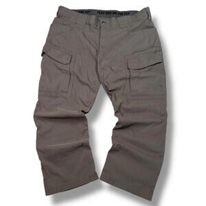Duluth Trading Flex Dry Work Pants 42x28 Cargo Utility Khaki Relax Outdoor Hike